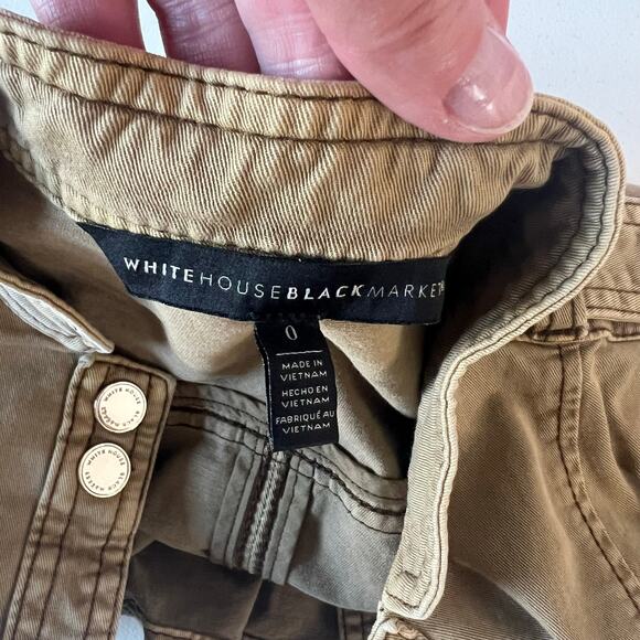White House Black Market Snap Front Snatch Waist Stretch Military Jacket Size 0 - Picture 14 of 16